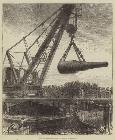Shipping the Eighty-One Ton Gun at Woolwich by Sir John Charles Robinson